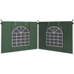 3x3(m) Or 3x6m Pop Up Gazebo Side Panels Replacement, 2 Pack | Green