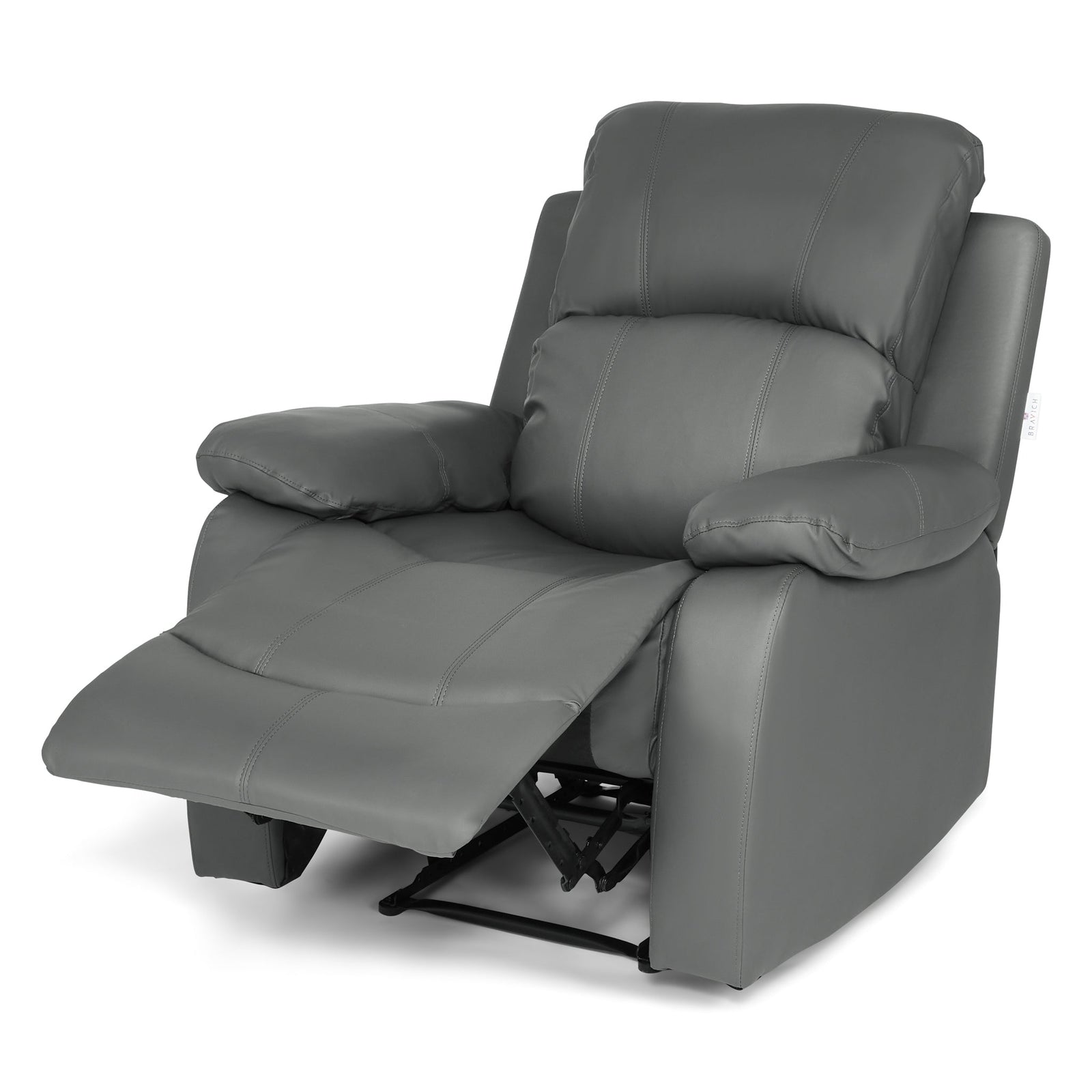 Bonded Leather Recliner Armchair | Grey