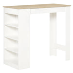Table Kitchen Dining Table W/ 3-tier Storage Shelf | Beige