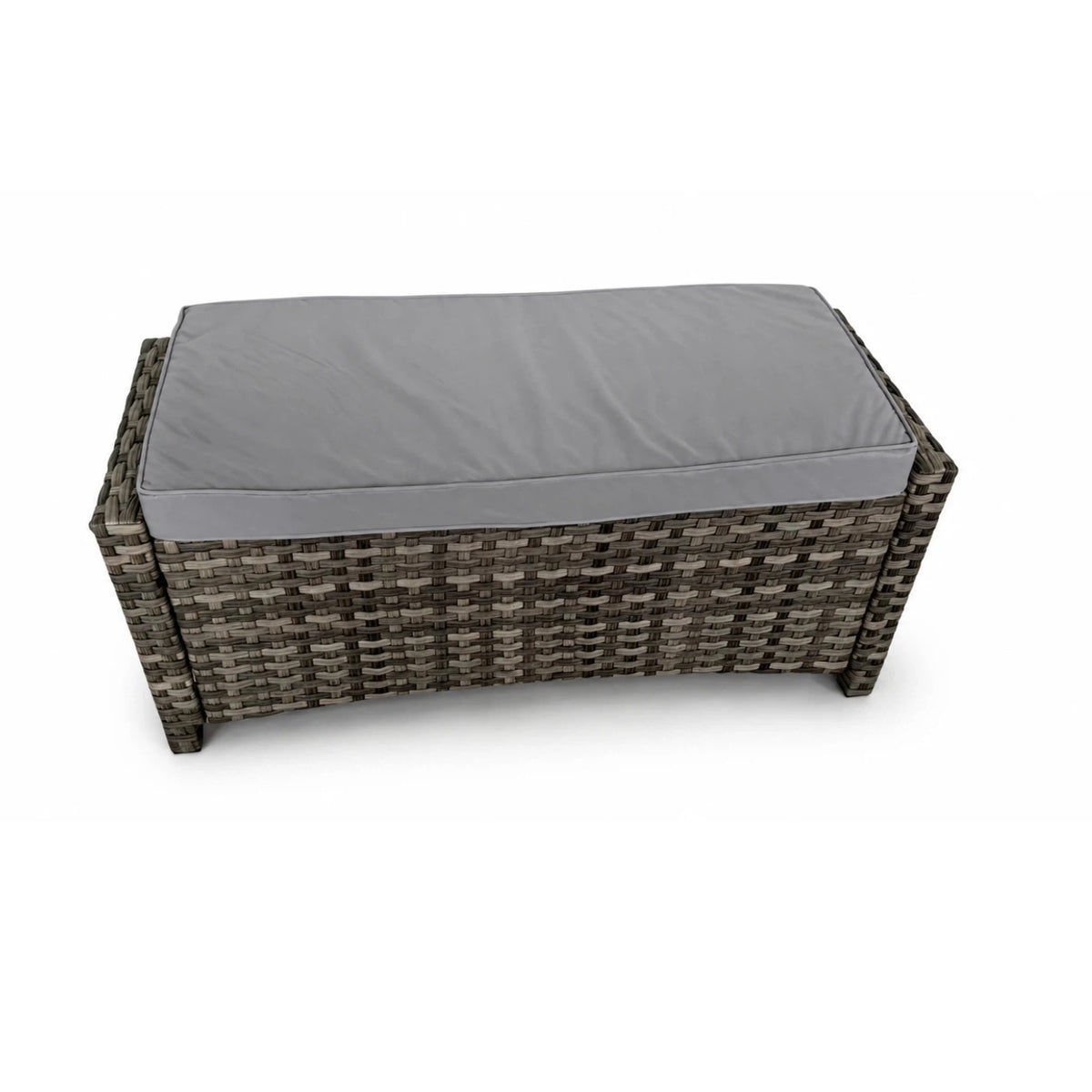 Indoor & Outdoor Living The Maldives Grey Aluminium 9 Seat Corner Gas Firepit Rattan Dining Set
