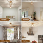 Emitto Crystal Ceiling Light Semi Flush Mount Chandelier Modern Hallway
