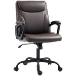 Faux Leather Desk Chair With Tilt Function For Home Office | Brown
