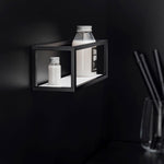 Shelf With Towel Rail, Black Matt, Wall-mounted 35 Cm Collection The Grid