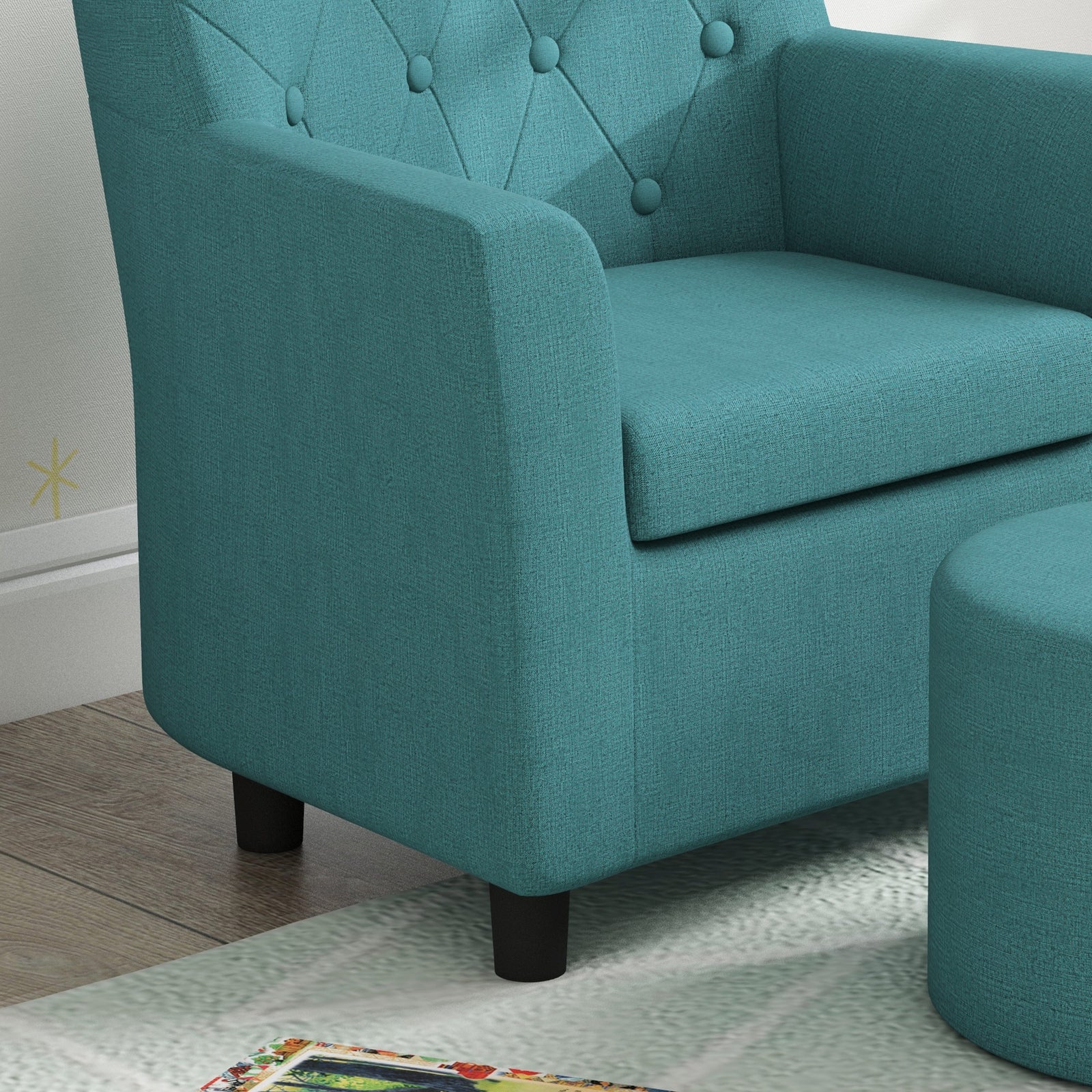 Kids Sofa Set With Footrest For Playroom Bedroom | Blue