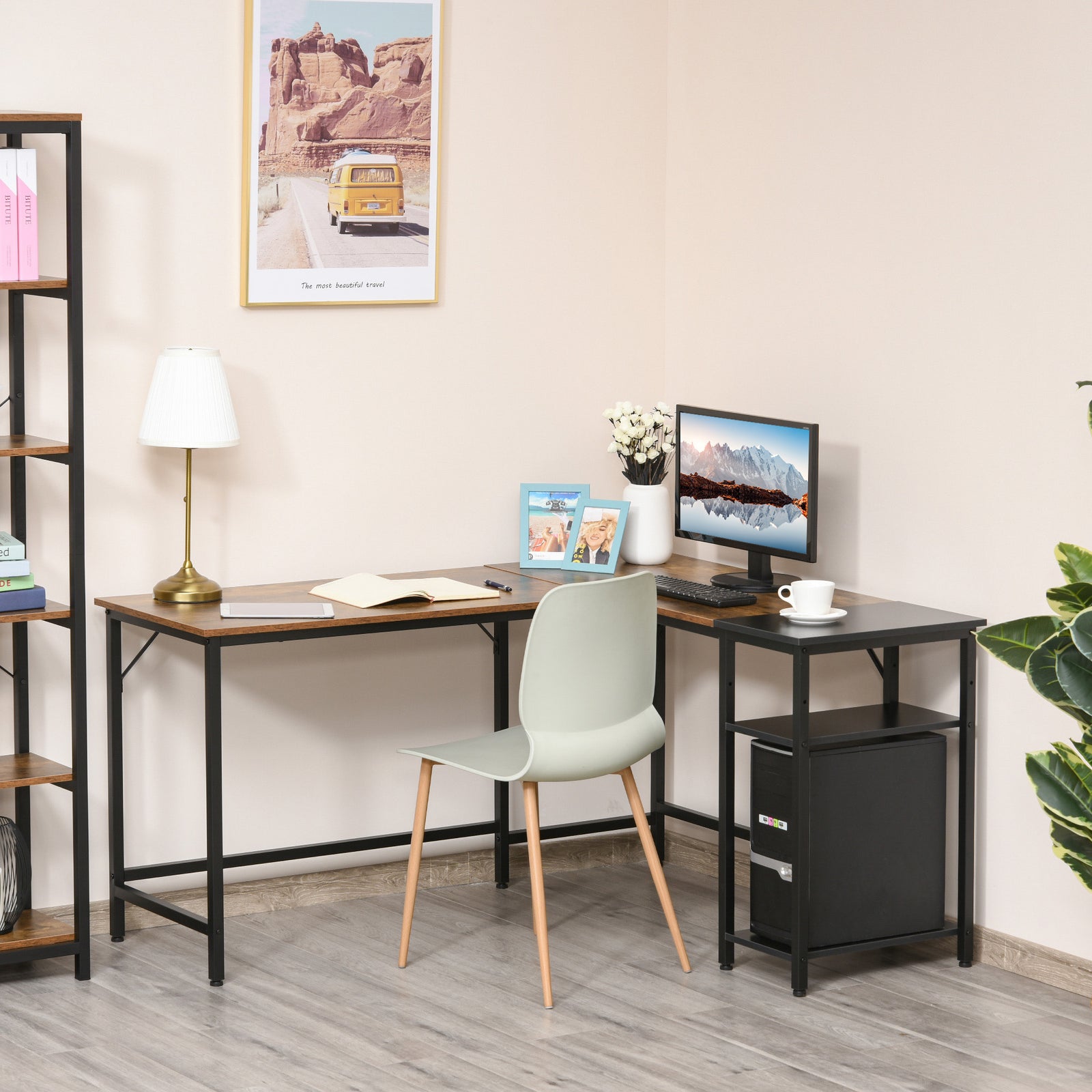 Computer Desk With Adjustable Storage, Study