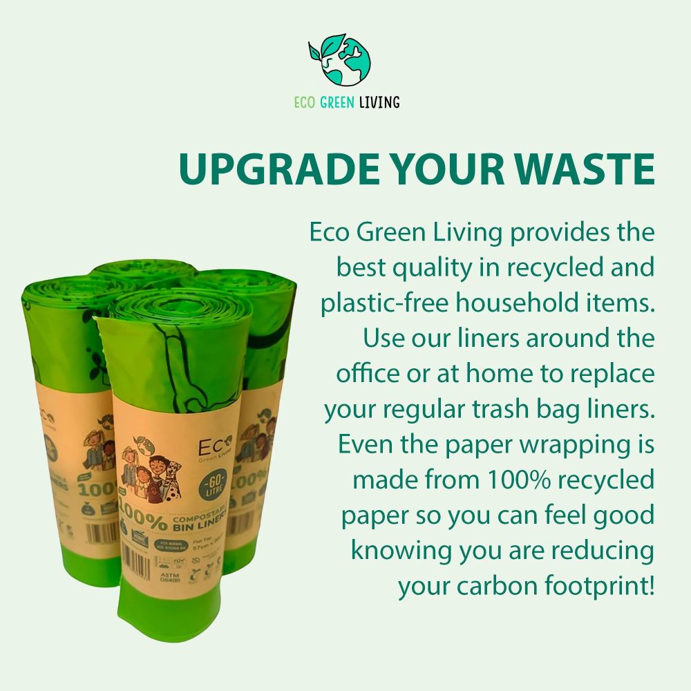 60l Compostable Waste Bags | Set of 6 | Green