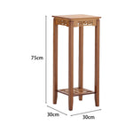 2-tier Bamboo Plant Stand Classic Chinese Style Flower Stand