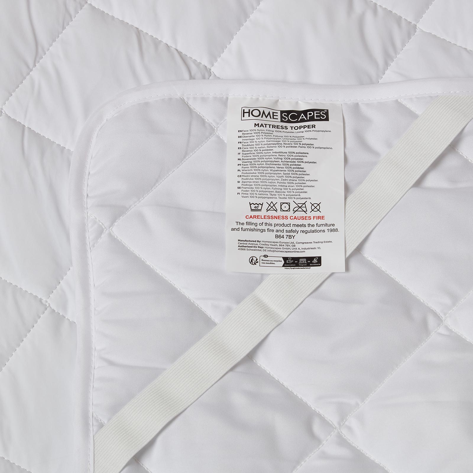 Advanced Cooling Mattress Topper | Cot | White