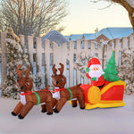 2ft Inflatable Self Santa Sleigh Reindeer Christmas