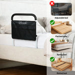 Bed Rails Adjustable Storage Pocket Assist Support Side Railings | White & Black
