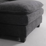 Modular Sofa Set With Chenille Upholstery And Wooden Frame | Dark Grey
