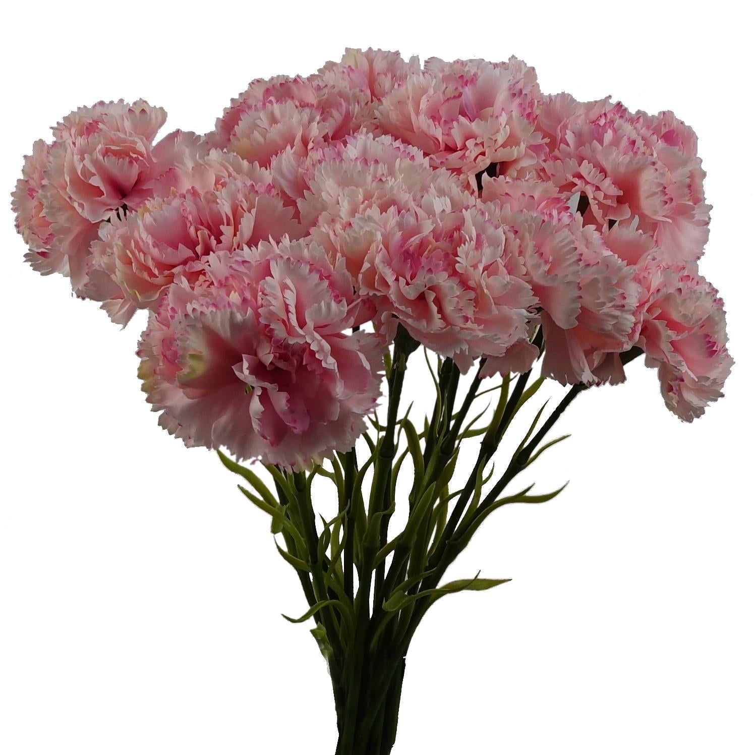 12 X Pink Carnation Artificial Flowers