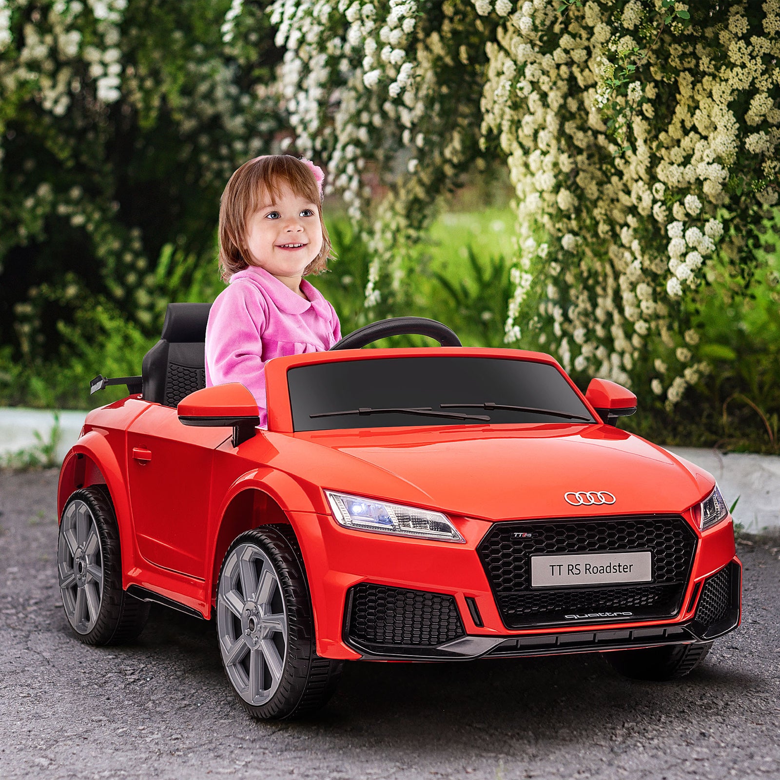 12v Battery Licensed Audi Tt Rs Ride-on Car W/ Remote, Headlight | Red
