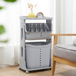 3/4 Tier Storage Rack Laundry Basket With Wheels | Small | Grey