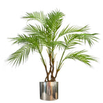 90cm Artificial Areca Palm Plant Twisted Detail Trunk Silver Metal