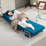 Sofa Bed Foldable Portable Armchair Sleeper With Pillow | One Size | Blue