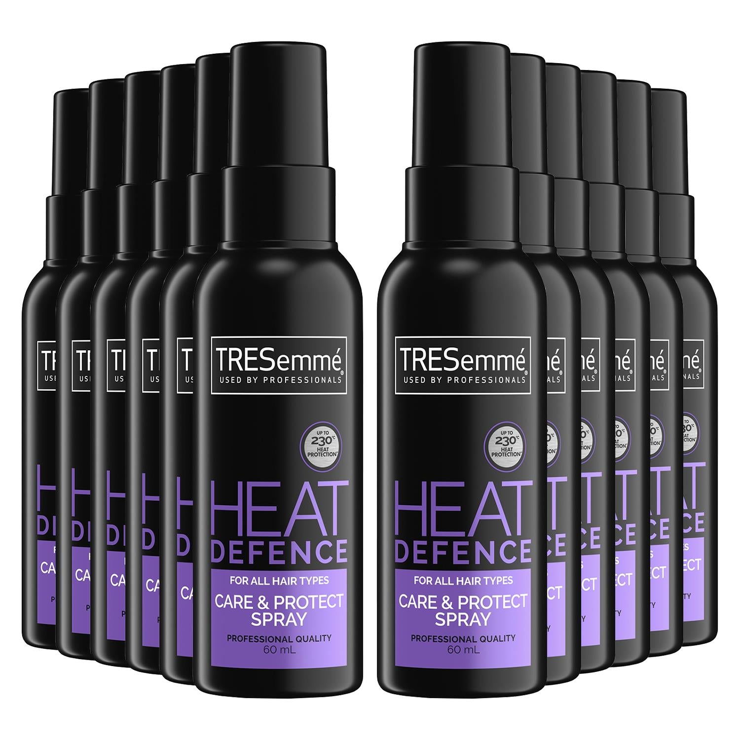 Heat Defence Care & Protect Hair Spray For All Hair Types 60ml, 12 Pack