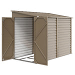 5 X 9ft Galvanised Metal Garden Shed With Foundation Kit | Brown