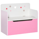 Kids Wooden Toy Box Children Storage Chest Bench Organiser Bedroom | Pink