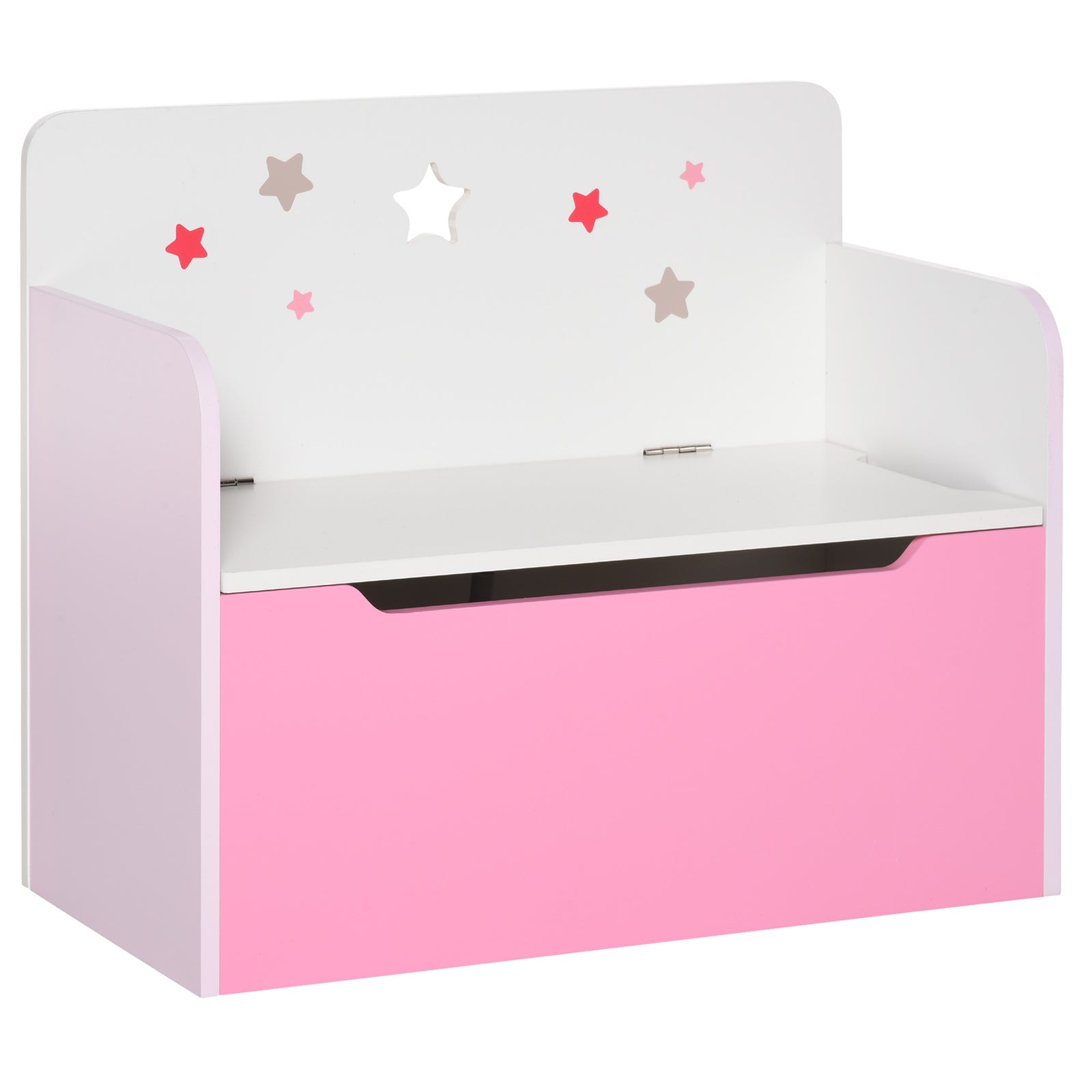 Kids Wooden Toy Box Children Storage Chest Bench Organiser Bedroom | Pink