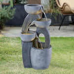 4-tier Solar-powered Water Fountain Outdoor Garden Decor