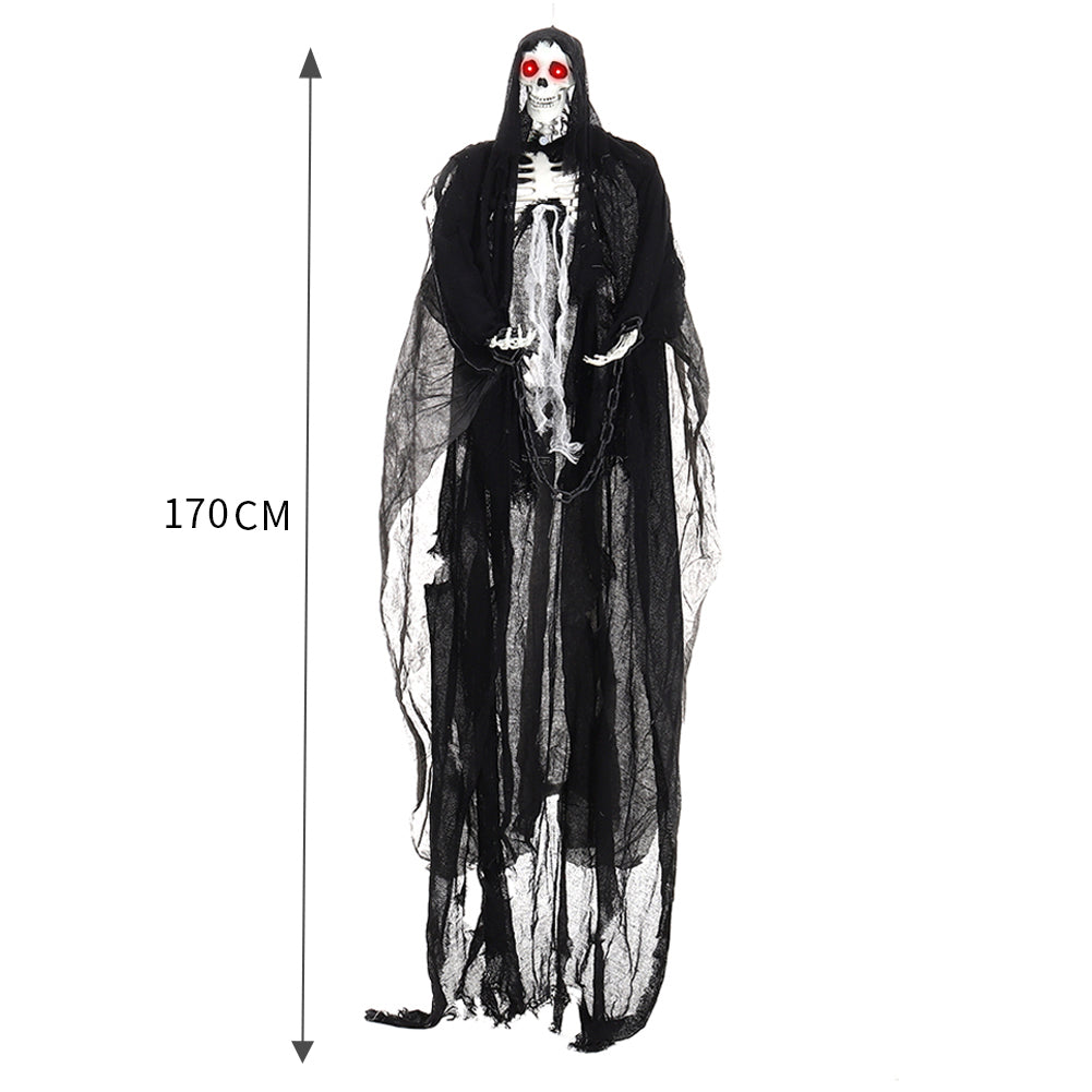 Halloween Hanging Skeleton Ghost With Motion Sensor
