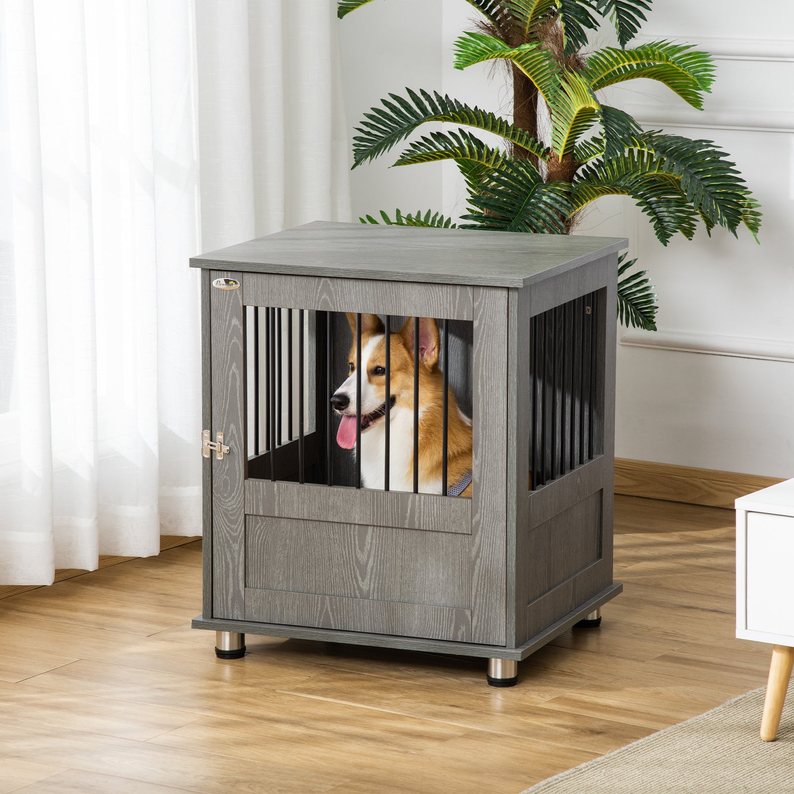 Dog Cage End Table W/ Magnetic Doors - Small Dog
