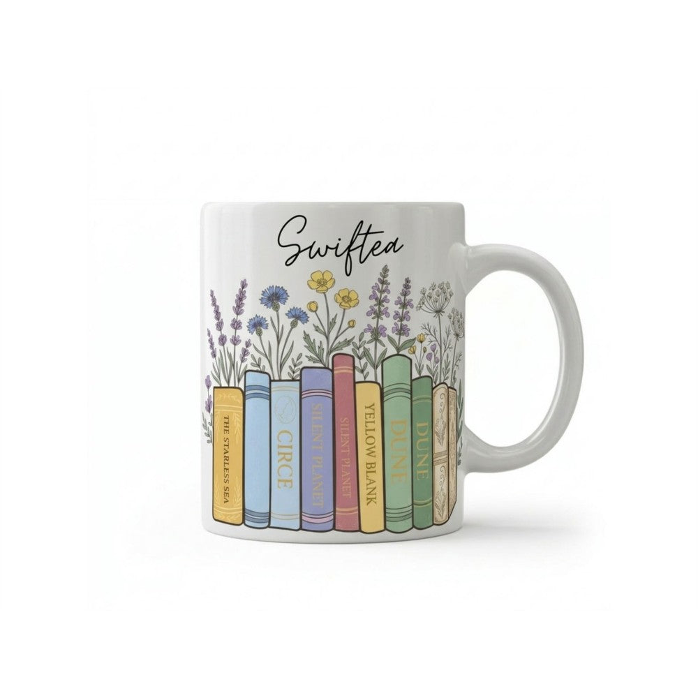 Dyzi Swiftea Book Themed Quote Ceramic Coffee Mug White