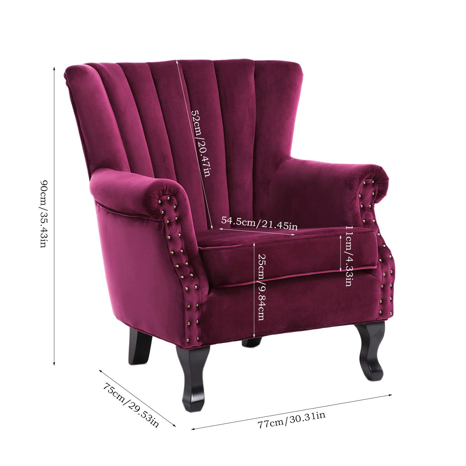 Breeins Vintag Armchair With Rubberwood Legs