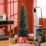 5/6/7ft Artificial Pencil Christmas Tree Realistic Green/White | 5ft | Green