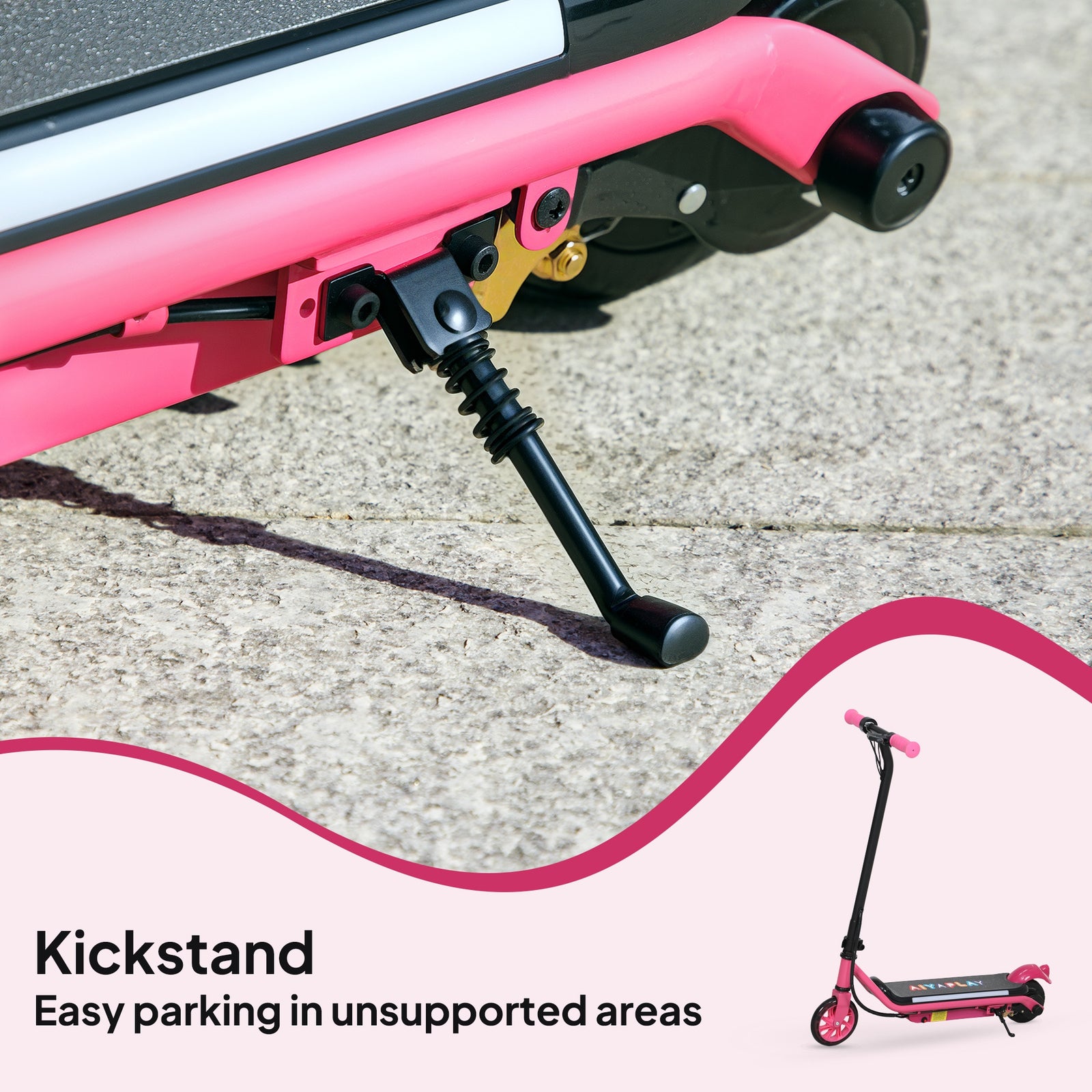 Electric Scooter For 6-14 With Dual Brakes & Colourful Light | Pink