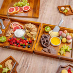 BlauKe Wooden Cheese Board Set For Big Parties - Large Wooden Serving Board/tray Of Acacia - Serving Platters With Cheese Tools