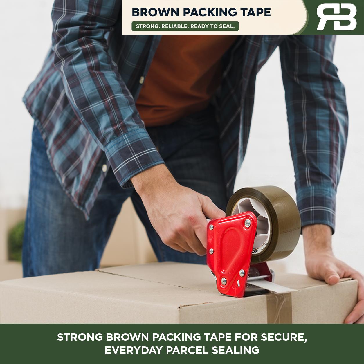 Brown Packing Tape 48mm X 66m Strong Parcel Box Tape | 12 Rolls | Brown