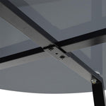 90cm Dia Modern Round Dining Table With Tempered Glass Top