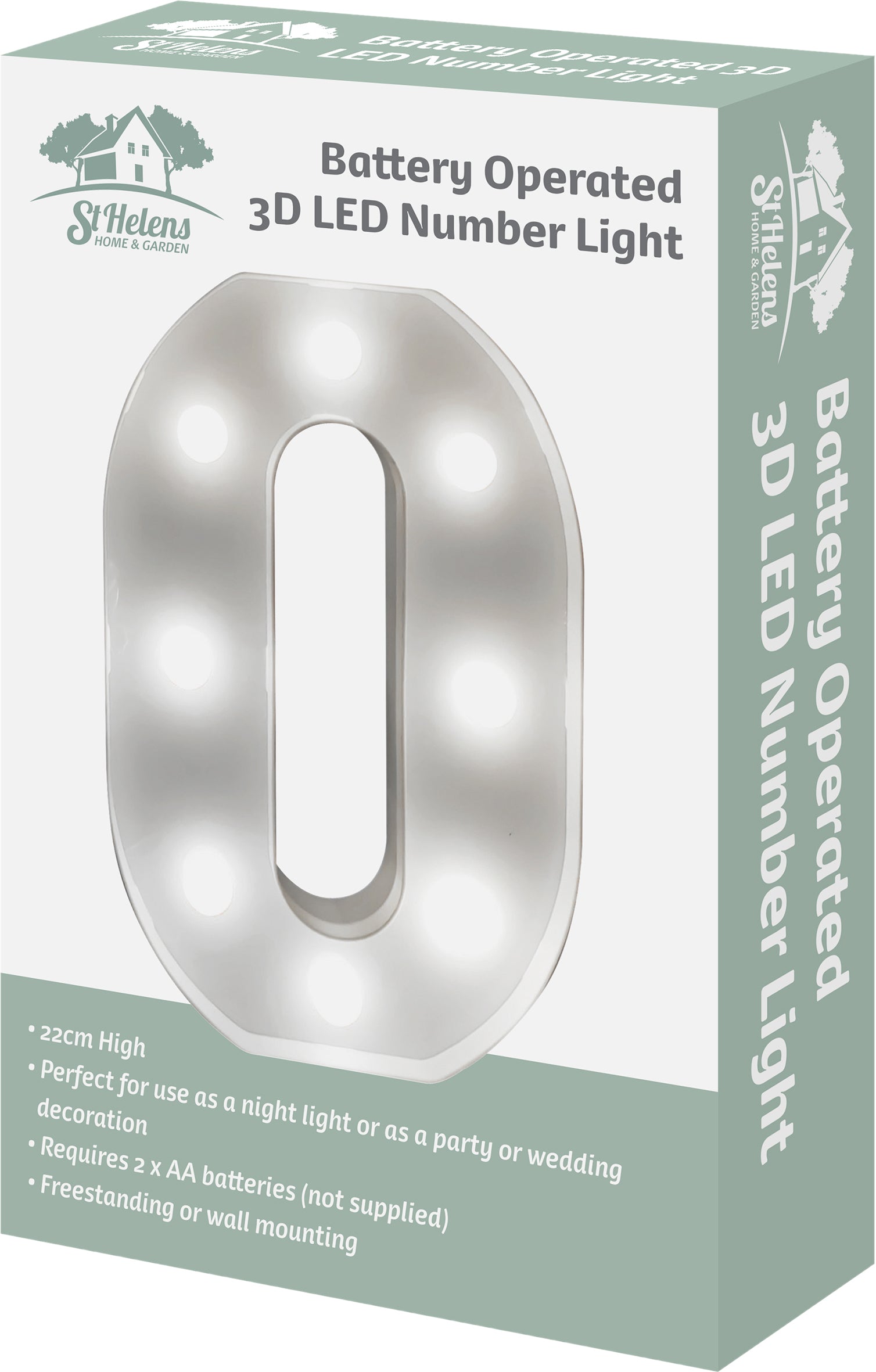 St Helens Battery Operated 3d Led Number