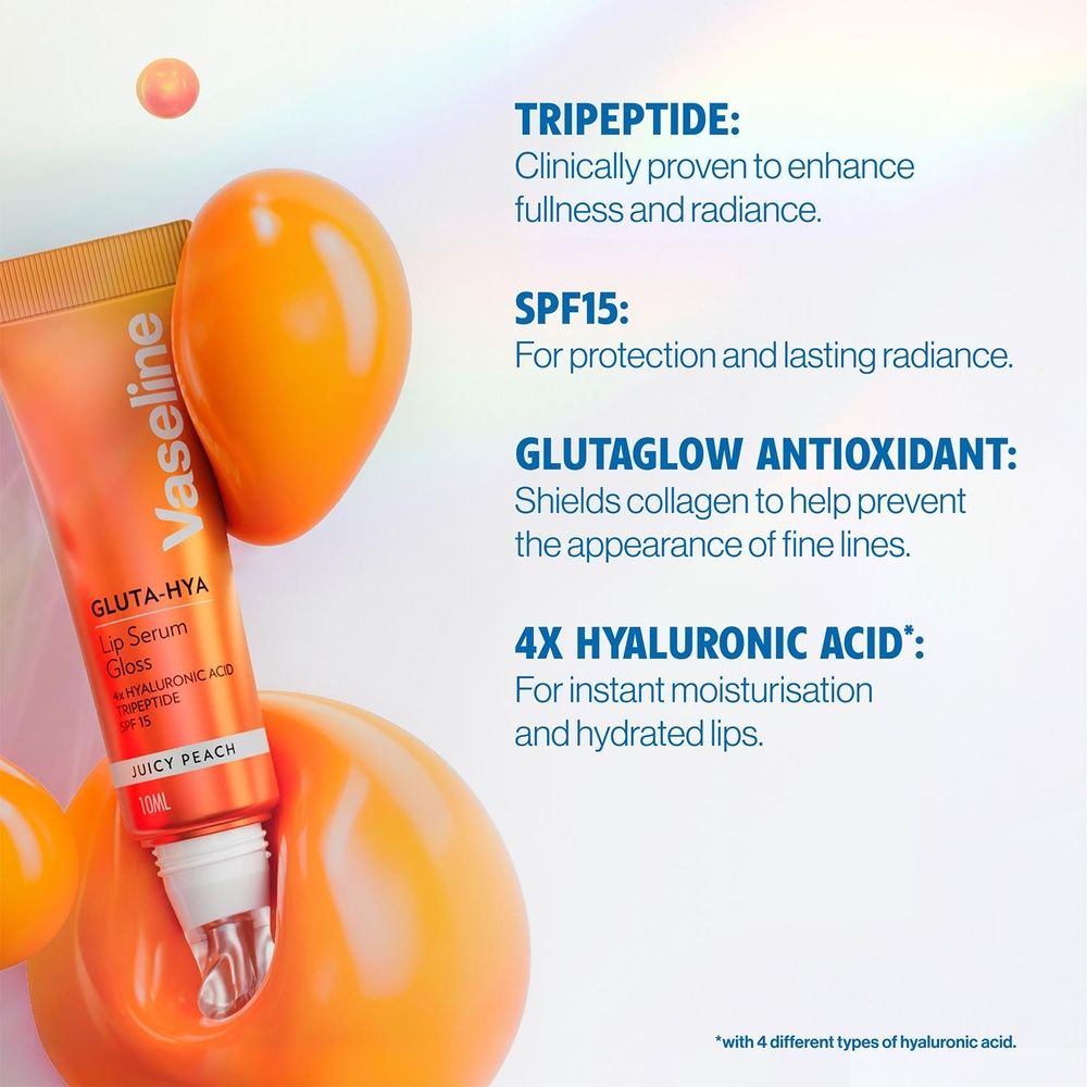Gluta-hya Lip Serum Gloss Juicy Peach Hydrating Moisture Care | Set-of-12