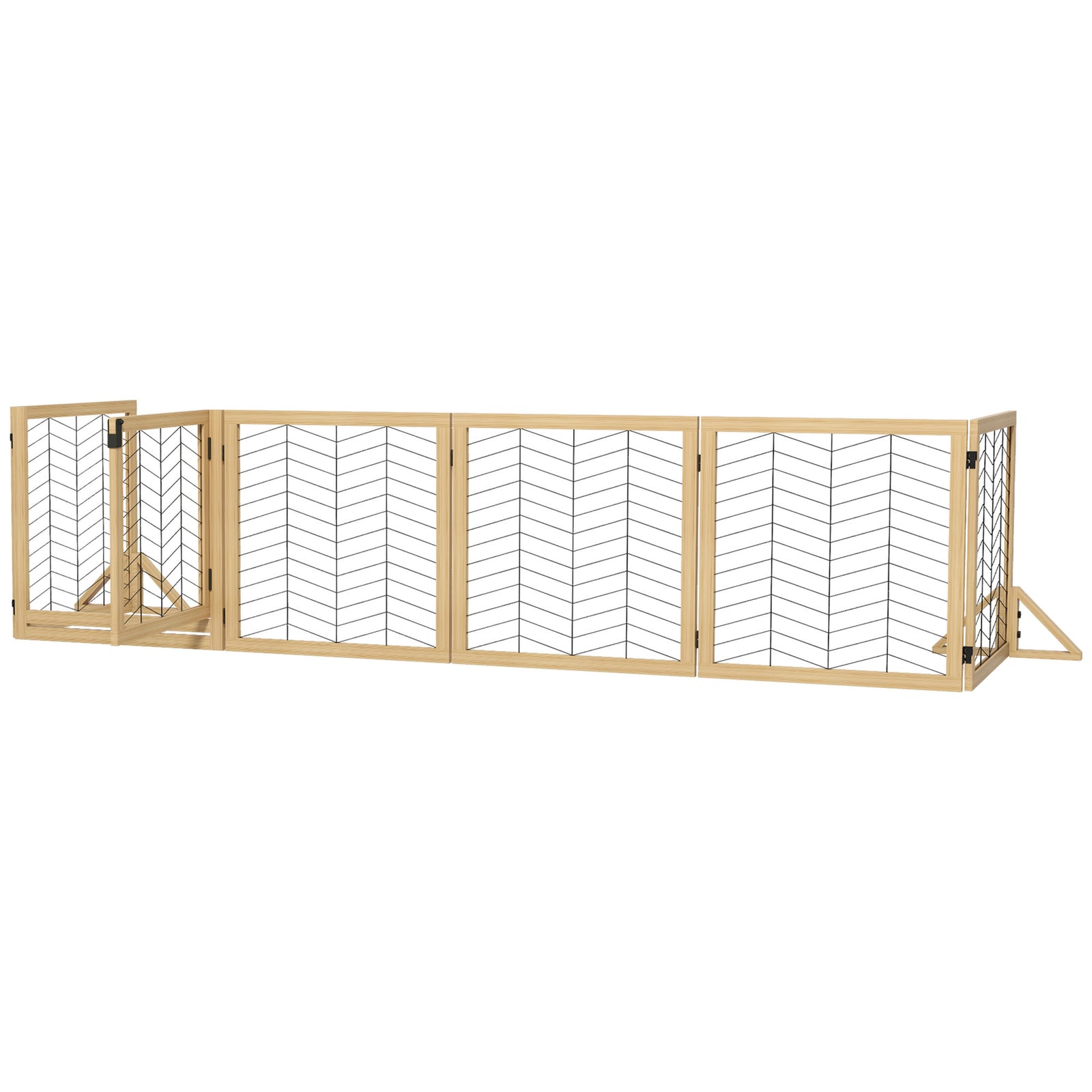 8 Panels Freestanding Dog Barrier For S And M Dogs | Brown
