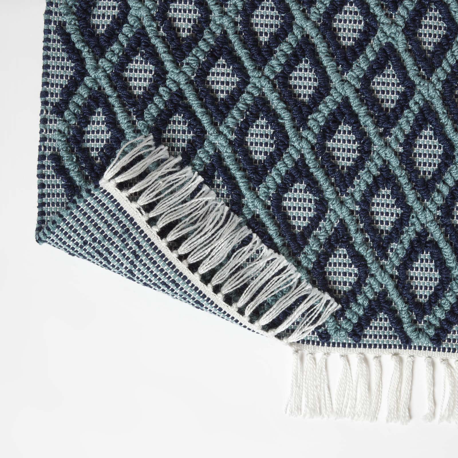 Tula Handwoven Teal & Navy Textured Rug | 120cm x 180cm | Navy Blue
