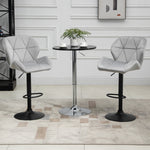 Bar Stools Set Of 2 Fabric Adjustable Counter Chairs