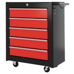 5-drawer Tool Cabinet With Wheels, Lockable | Red