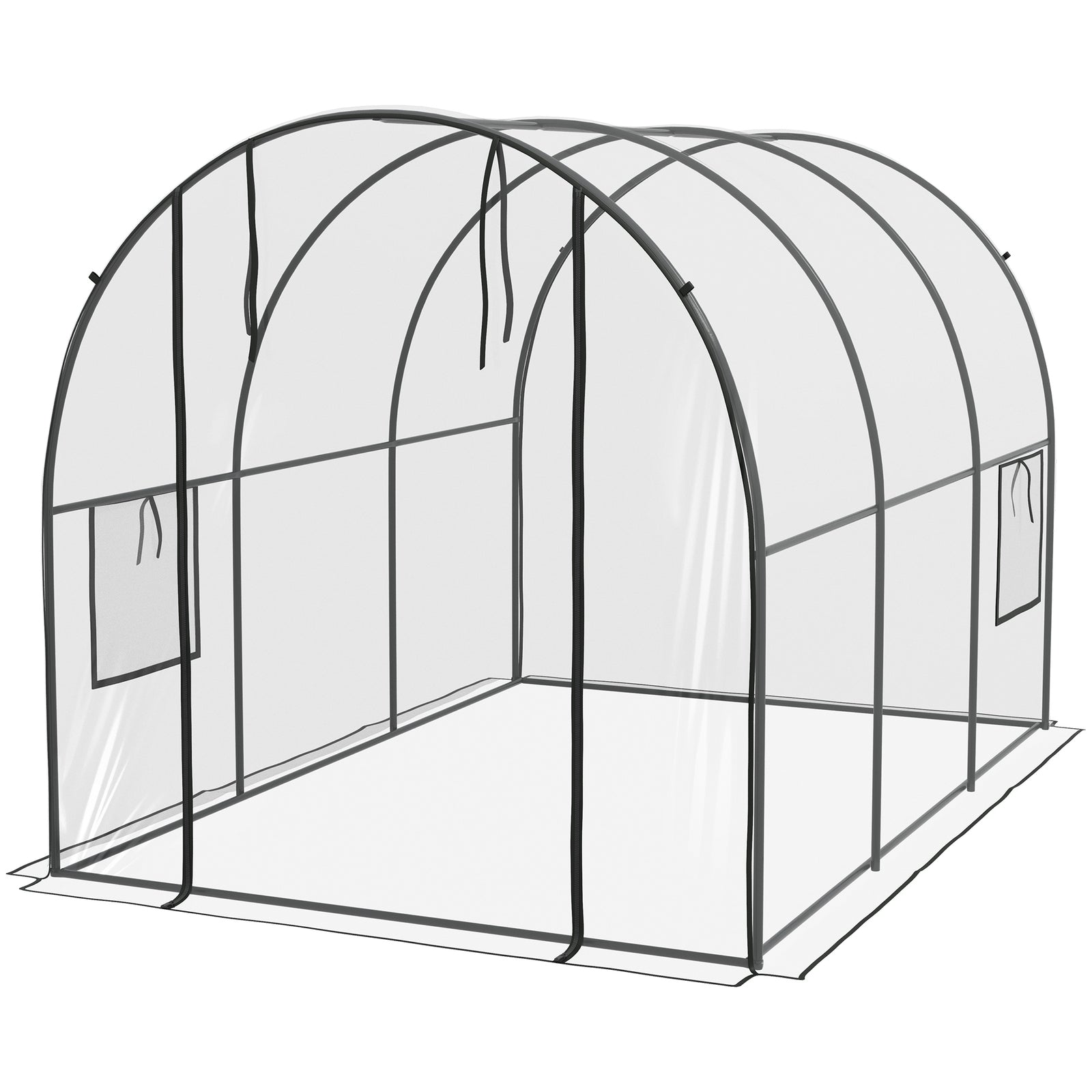 Polytunnel Greenhouse W/ Clear Cover 3x2x2m
