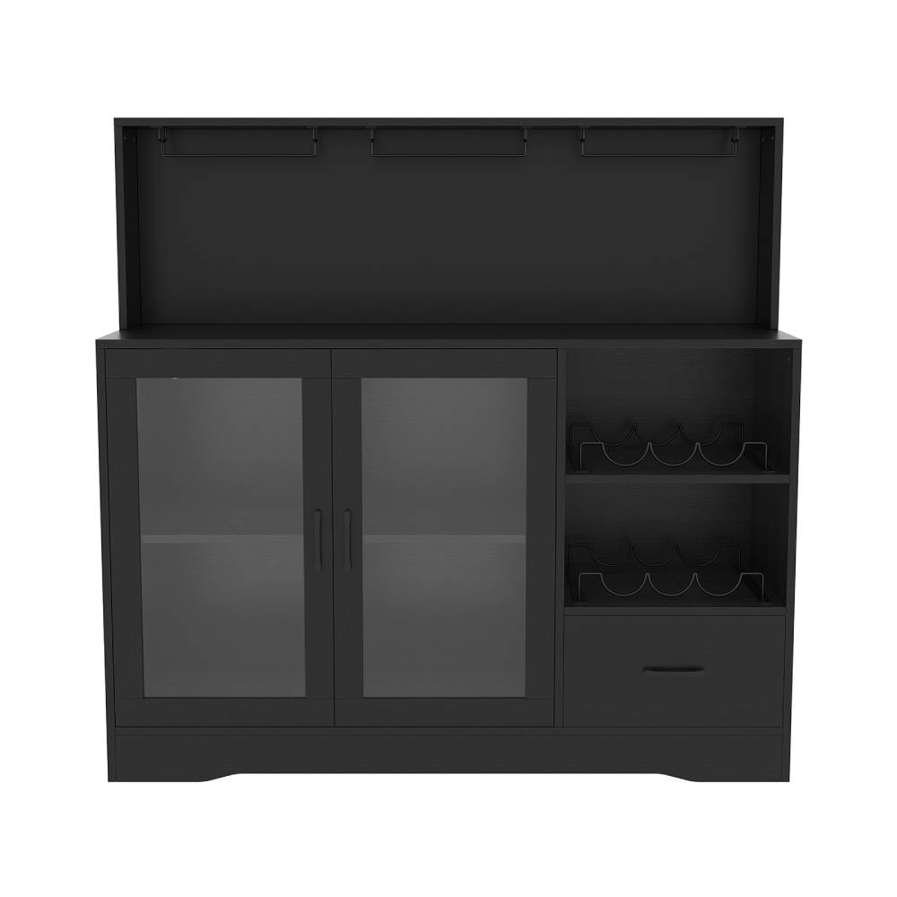 Sideboard Bar Cabinet With Built-in Power Outlet And Led Light Strips