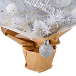 22in Pre-lit Snow-flocked Artificial Mini Artificial Christmas Tree