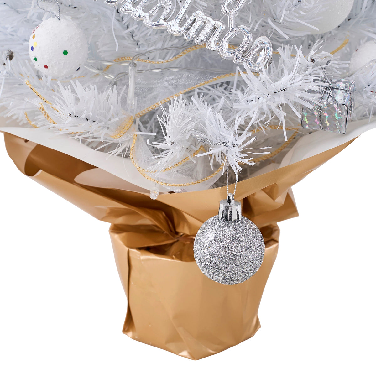 22in Pre-lit Snow-flocked Artificial Mini Artificial Christmas Tree