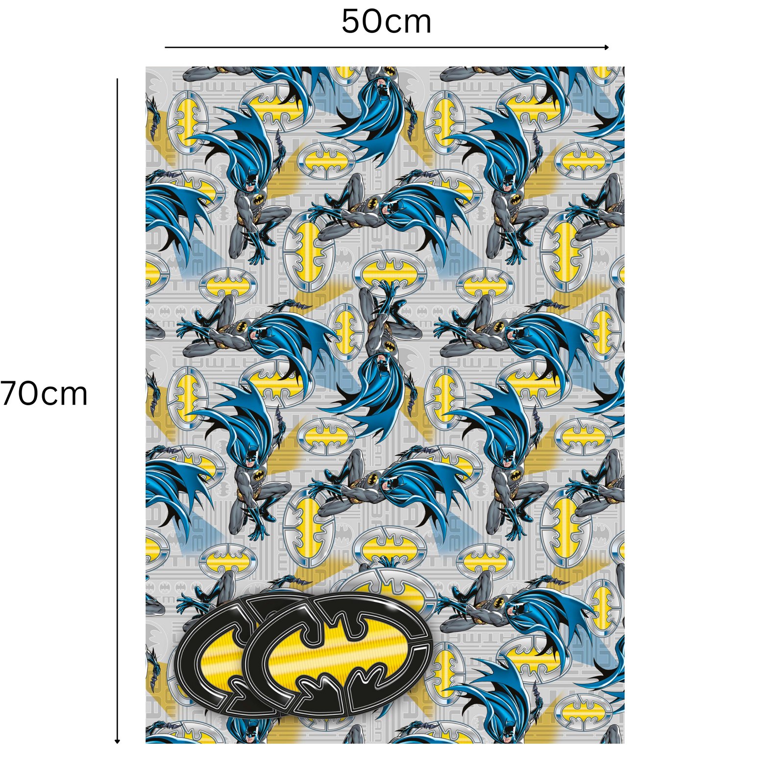 Dc Comics Batman Gift Wrap, 2 Sheet 2 Tag, Official Product