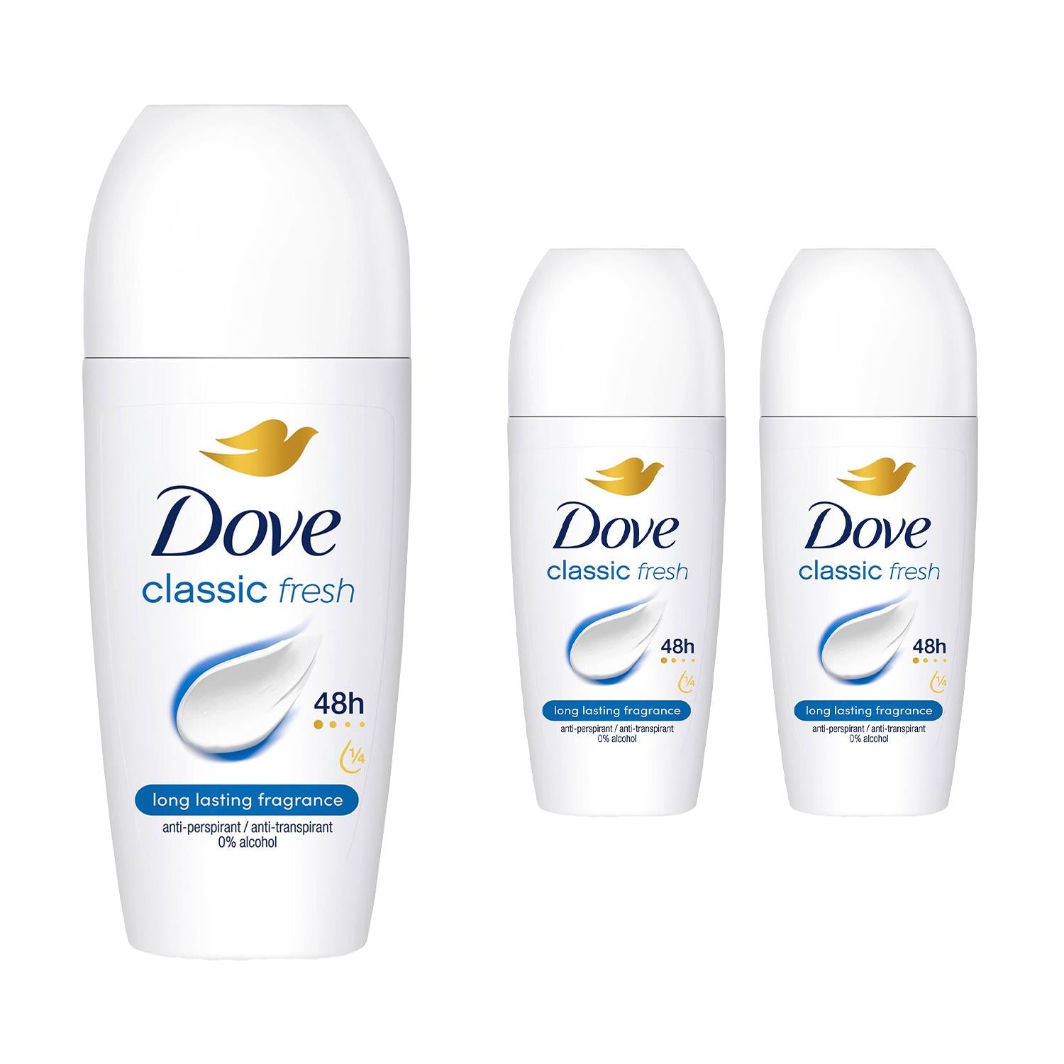 Classic Fresh Roll On Antiperspirant Long Lasting Fragrance, 3x50ml