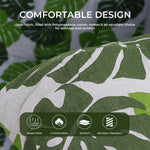 Outdoor Bench Cushion Tropical Leaf Print, Thick Padded Seat Pad With Ties For Garden Furniture | Small