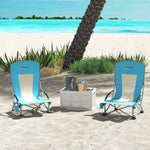 Set Of 2 Folding Beach Chair, Camping Chair With Carry Bag | Blue