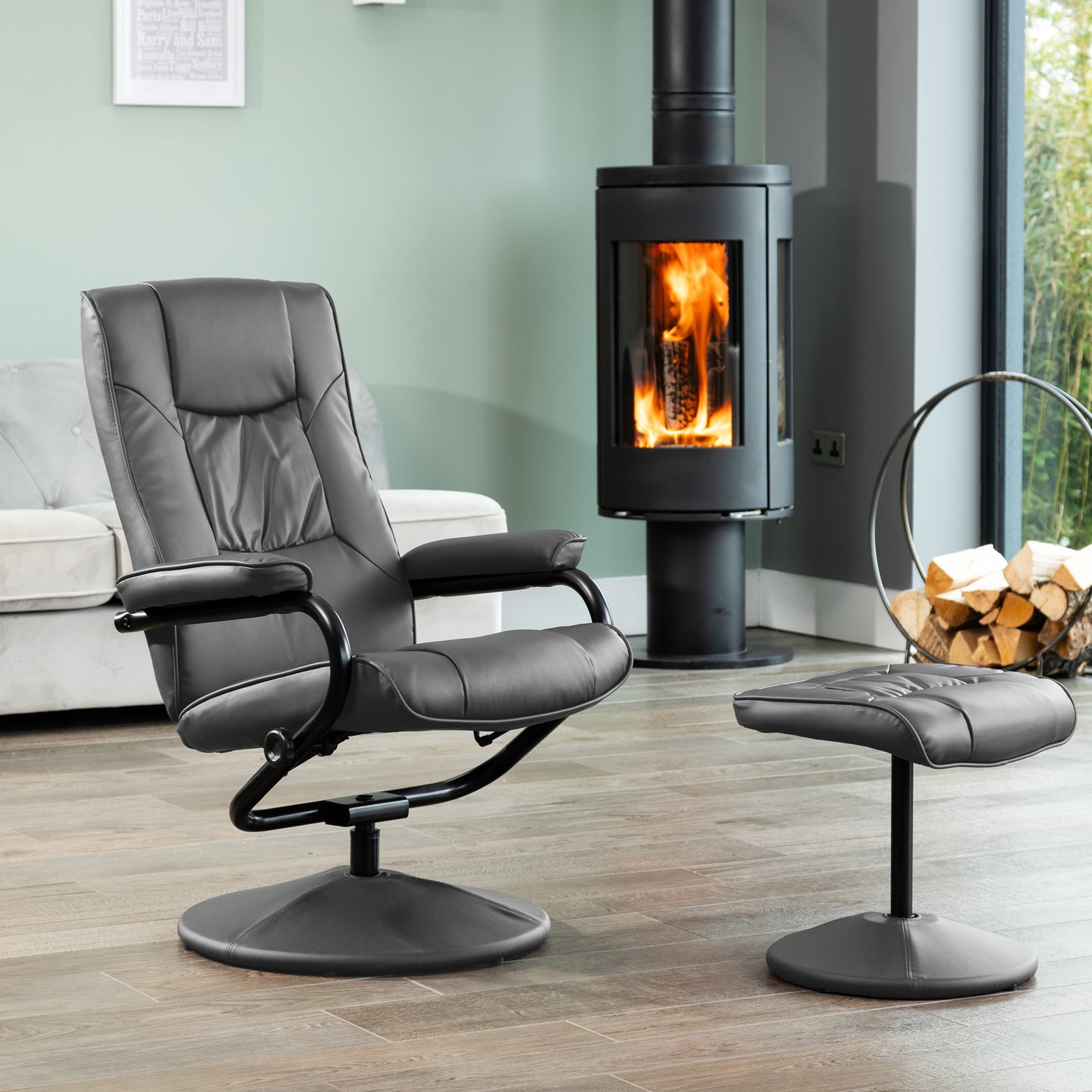 Gibson Swivel Recliner And Footstool