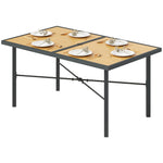 150x90cm Outdoor Table, Wood Effect, Rust-resistant